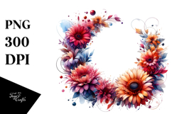 Vibrant Gerbera Horizontal Frame | Sublimation Clipart Product Image 1