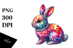 Colorful Bunny Made of Diamonds PNG Product Image 1