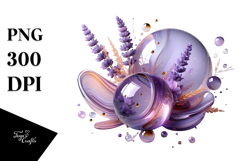 Glossy Lavender with Golden Insertions PNG Product Image 1