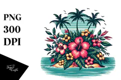 Retro Tropical Flower Island, 20 oz Tumbler Product Image 1