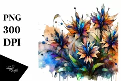 Abstract Wooden Stained Lobelia | Clipart Product Image 1
