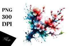 splash Abstract Watercolor Cherry Blossom Product Image 1