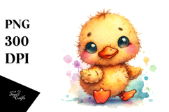 Cute Plush Duck Watercolor Clipart Product Image 1