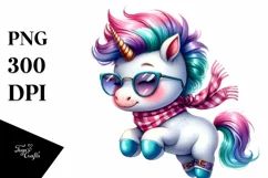 Cute Baby Unicorn Jumping PNG Product Image 3