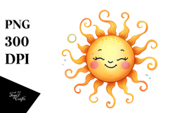 Whimsical Smiling Sun PNG Product Image 1