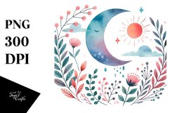 Colorful Whimsical Moon PNG Product Image 1