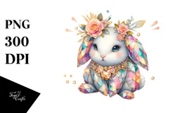 Colorful Pastel Bunny Made of Diamonds PNG Product Image 1