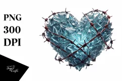 Digital Painting Heart with Barbwire, Effect PNG Product Image 1