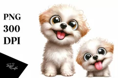 Crazy Looking Bichpoo with Big Popping Eyes | Clipart Product Image 1
