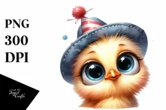 Cute Baby Chicken Christmas Party Hat PNG Product Image 3