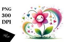 Colorful Flower Hearts PNG Product Image 1