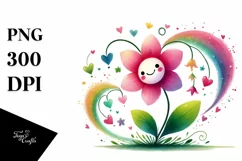 Colorful Flower Hearts PNG Product Image 1