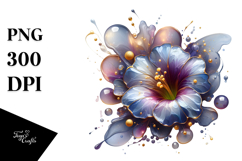 Glossy Petunia with Golden Insertions PNG Product Image 1