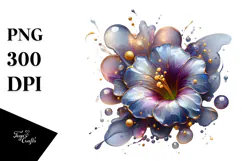 Glossy Petunia with Golden Insertions PNG Product Image 1