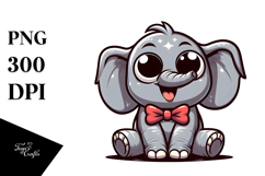 Goofy Elephant with Bow Tie PNG Product Image 1