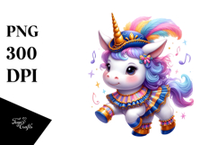 Colorful Baby Unicorn Cajun Two-step Dancer PNG Product Image 1