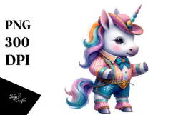 Colorful Baby Unicorn Cajun Two-step Dancer PNG Product Image 1