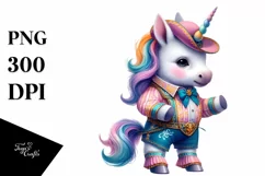 Colorful Baby Unicorn Cajun Two-step Dancer PNG Product Image 3