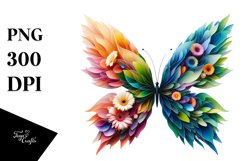 Vibrant Abstract Flower Butterfly PNG Product Image 3