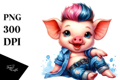 Excited Baby Pig Watercolor Product Image 1