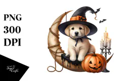 Watercolor Puppy Dressed for Halloween, High-Res PNG Product Image 1