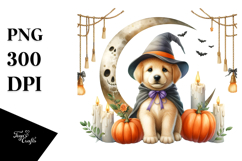 Watercolor Puppy Dressed for Halloween, High-Res PNG Product Image 1