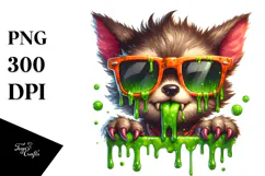Funny Werewolf with Sunglasses PNG Product Image 1