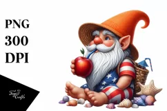 Detailed Gnome Sitting with Beach Wear | Clipart Product Image 3