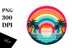 Retro Tropical Rainbow Sunset, 20 oz Tumbler Product Image 1