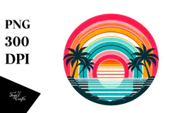 Retro Tropical Rainbow Sunset, 20 oz Tumbler Product Image 1