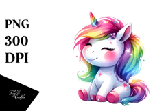Cute Baby Unicorn Drawing in the Style of Product Image 1