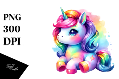 Cute Baby Unicorn Drawing in the Style of Product Image 1
