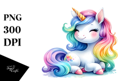 Cute Baby Unicorn Drawing in the Style of Product Image 1