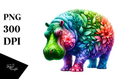 Vibrant Hippo with Abstract Design, 20 oz Tumbler Product Image 1