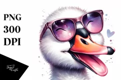 Vibrant Swan Watercolor Sunglasses Clipart Product Image 3