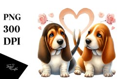 Basset Hound Double Tail Heart PNG Product Image 1