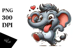 Cartoony Elephant Dancing Excitement PNG Product Image 1