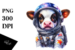 Colorful Baby Unicorn in Astronaut&#039;s Suit PNG Product Image 1