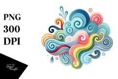 Colorful Whimsical Cloud PNG Product Image 1