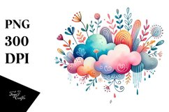 Colorful Whimsical Cloud PNG Product Image 1