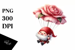 Wild Flowers, Gnome Camellia | Sublimation | Clipart Product Image 3