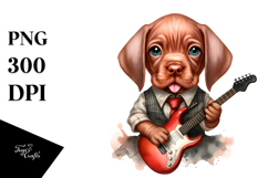 Watercolor Baby Vizsla Big Eyes with As a Rock Star Product Image 1