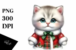 Christmas Baby Cat with Big Eyes PNG Product Image 3