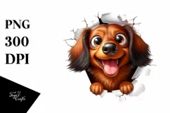 Funny Dachshund, Popping Eyes | Sublimation | Clipart Product Image 3