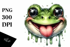 Funny Frog Tongue Out | Sublimation Clipart Product Image 1