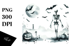 Simple Halloween Skeleton, Transparent PNG Product Image 1