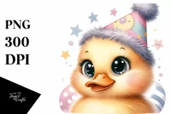 Baby Duck with Party Hat PNG Product Image 1