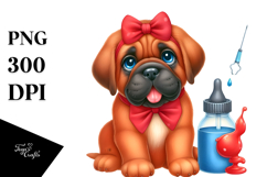 Watercolor Baby Mastiff with Big Eyes PNG Product Image 1