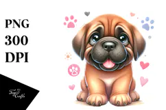 Happy Baby Mastiff, PNG Product Image 1