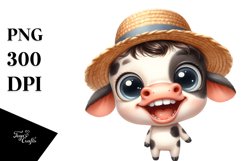 Watercolor Baby Cow Clipart Product Image 1